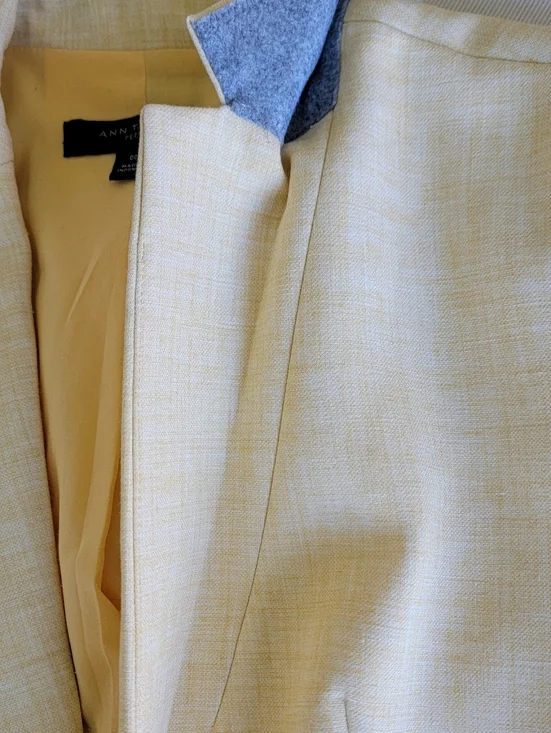Ann Taylor Yellow 3/4 Sleeve Blazer Jacket Sz: 00P - Picture 10 of 16